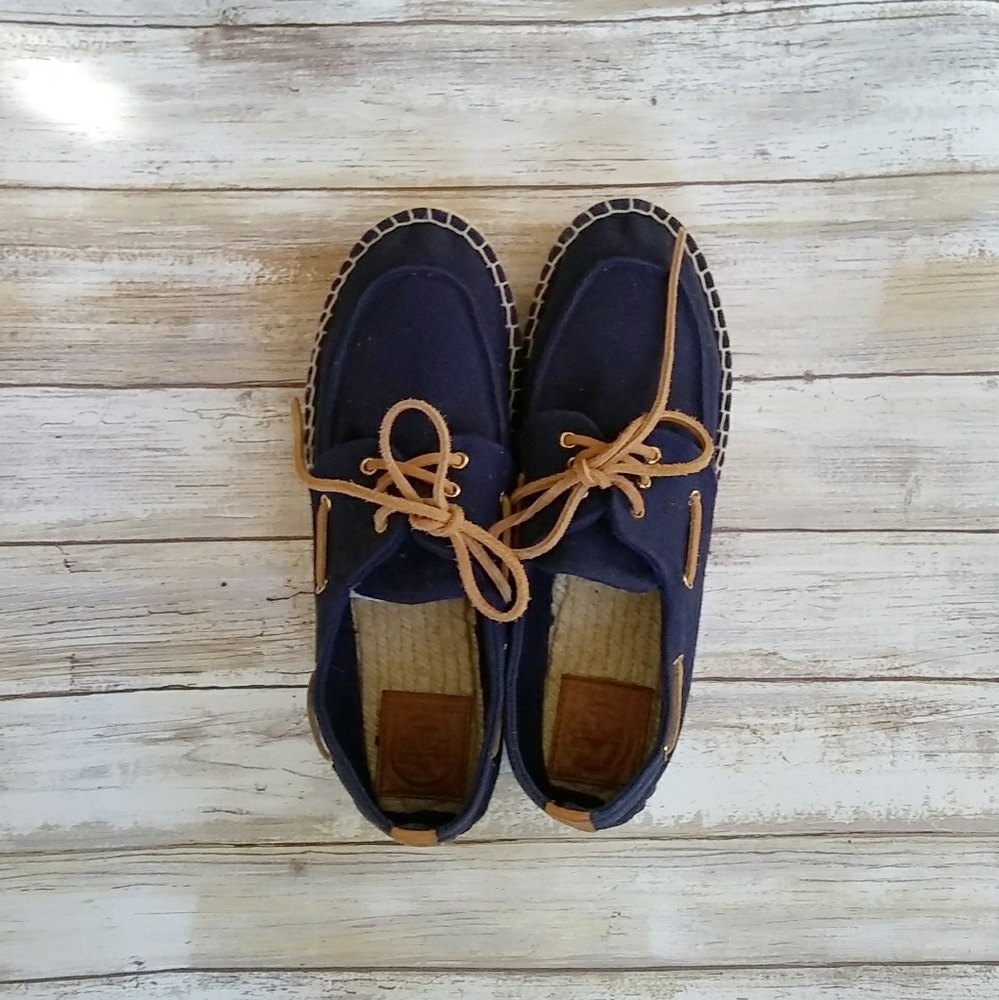 Tory burch blanton espadrille boat shoes platform